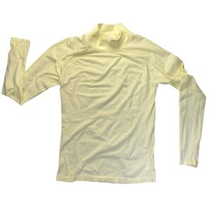 Athleta Yellow Long Sleeve Mock Neck Seamless Base Layer Top Size Large